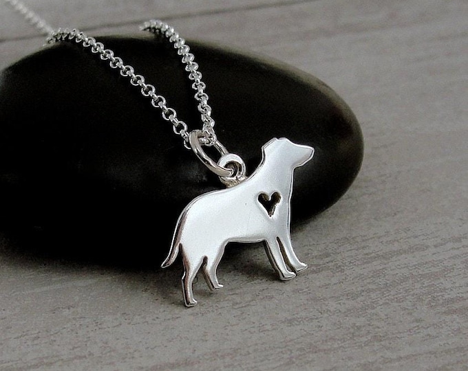 Labrador Retriever Necklace, Sterling Silver Labrador Retriever Charm on a Silver Cable Chain, Labrador Retriever Gift, Puppy Dog Jewelry
