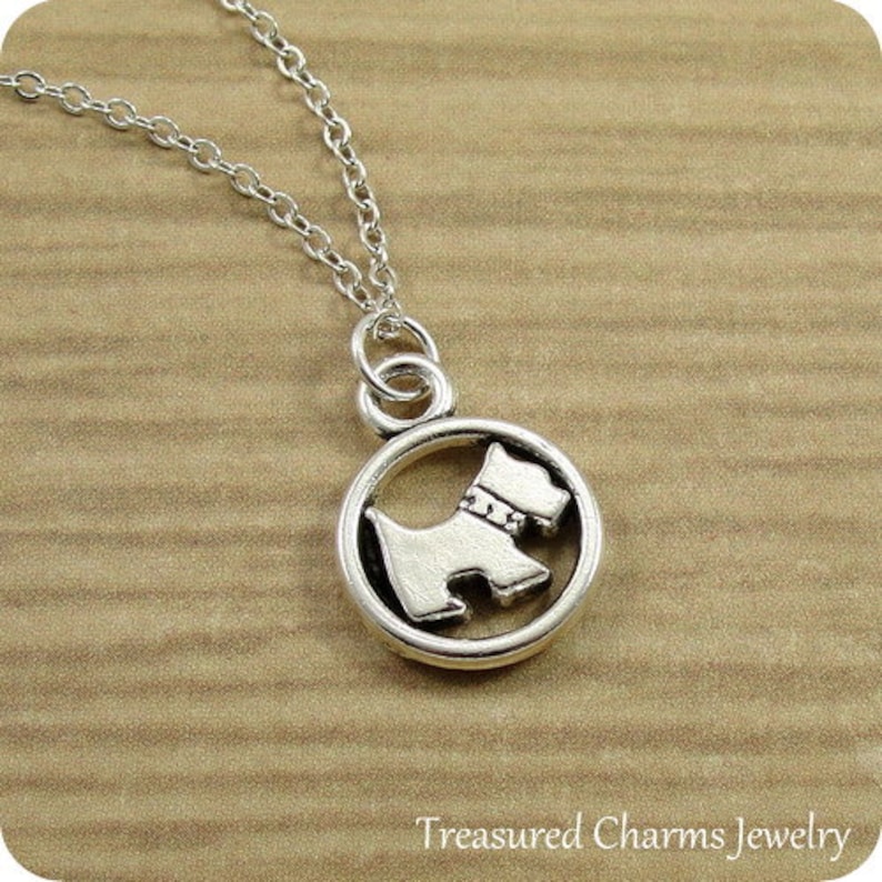 Scottie Dog Necklace Silver Scottish Terrier Charm on a Etsy