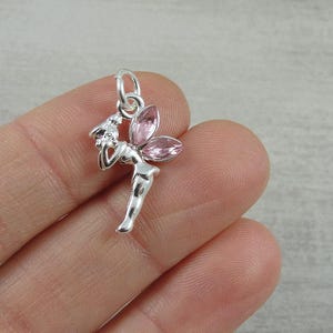 Silver Fairy Charm, Pink Fairy Charm, Pixie Charm, Fairy Tale Charm, Fairy Pendant, Fairytale Charm, Fairy Pendant, Fairy Gift