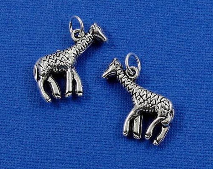 Giraffe Charm - Silver Plated Giraffe Charm for Necklace or Bracelet