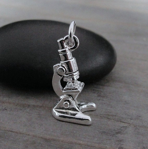 Microscope Charm 3-D Sterling Silver - Made in the USA Microscope Charm 3-D Sterling Silver - Made in the USA