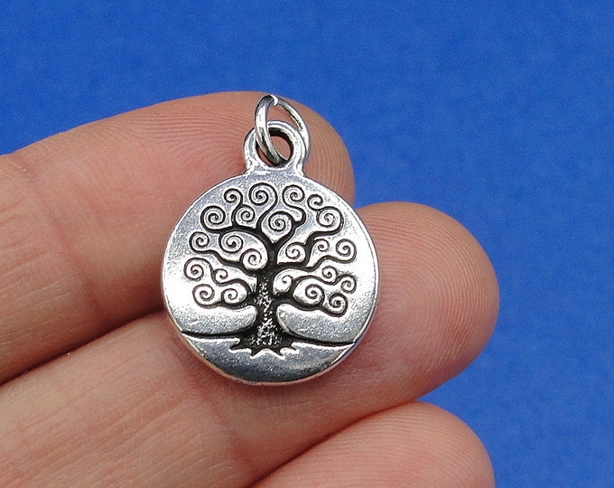 Silver Tree of Life Charm, Tree of Life Pendant, Family Tree Charm, Simple Tree Charm, Nature Pendant, Necklace Charm, Bracelet Charm