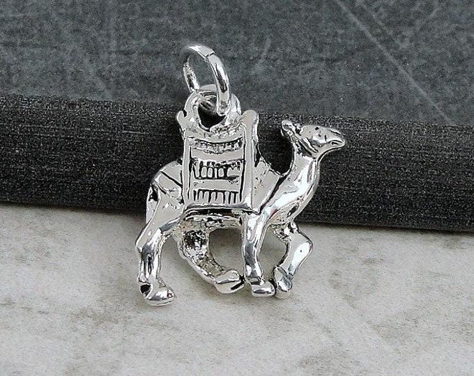 Camel Charm, Silver 3D Camel Charm for Necklace or Bracelet, Desert Charm, Camel Pendant, Camel Gift, Camel Jewelry