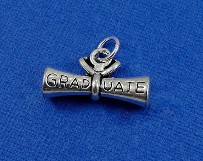 Diploma Charm - Silver Plated Graduate Diploma Charm for Necklace or Bracelet