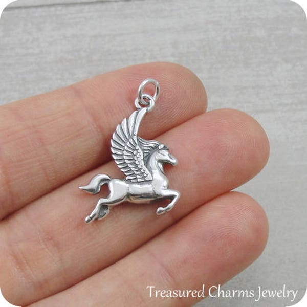 Pegasus Charm - Sterling Silver Pegasus Charm for Necklace or Bracelet