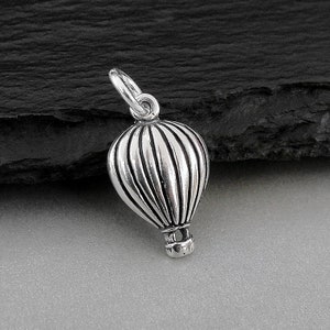 Hot Air Balloon Necklace, 925 Sterling Silver Hot Air Balloon Charm on a Silver Cable Chain, Ballooning Charm, Balloon Gift, Balloon Jewelry
