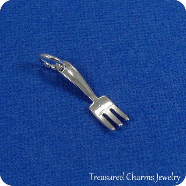 Dinner Fork Charm - Silver Dinner Fork Charm for Necklace or Bracelet