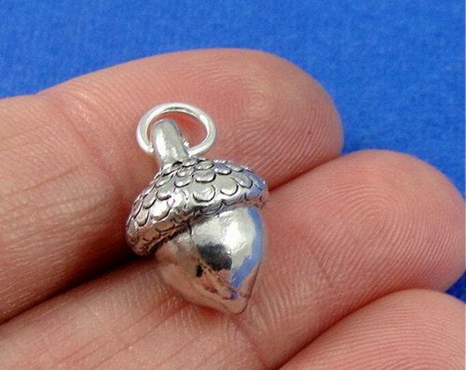 Acorn Charm - Silver Plated Acorn Charm for Necklace or Bracelet