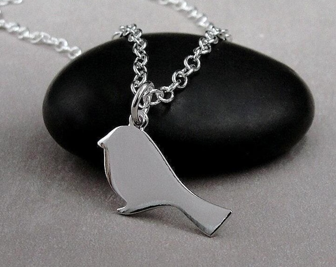 Silver Robin Necklace, Robin Charm, Robin Pendant, Robin Jewelry, Wren Charm, Sparrow Charm, Bird Charm, Bird Lover Gift