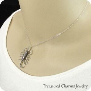 Scorpion Necklace, Sterling Silver Scorpion Charm on a Silver Cable Chain image 2