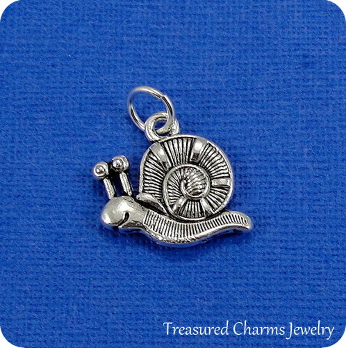Garden Snail Charm Silver Snail Charm for Necklace or Etsy