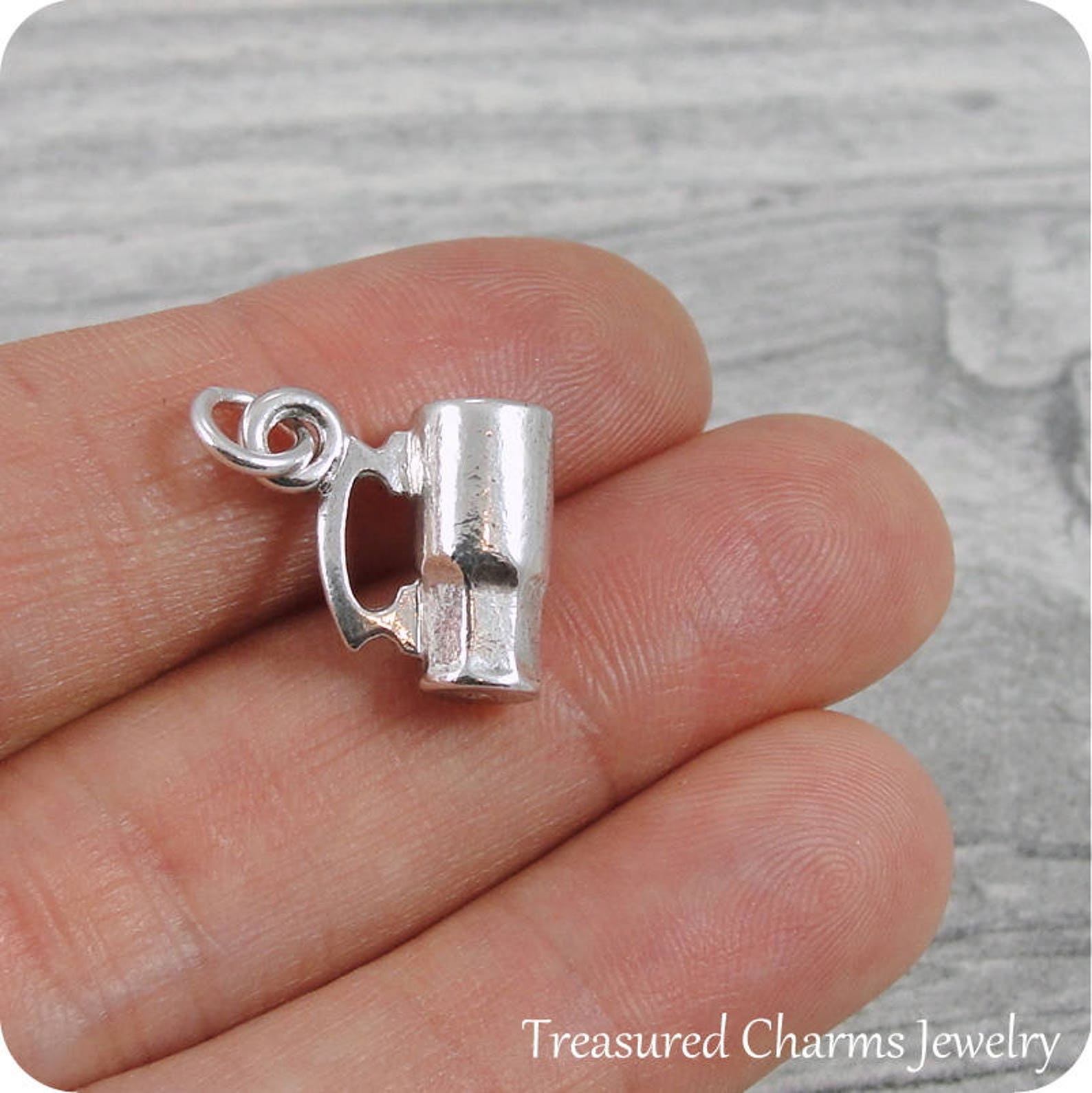Beer Mug Charm Silver Plated Beer Stein Charm for Necklace Etsy