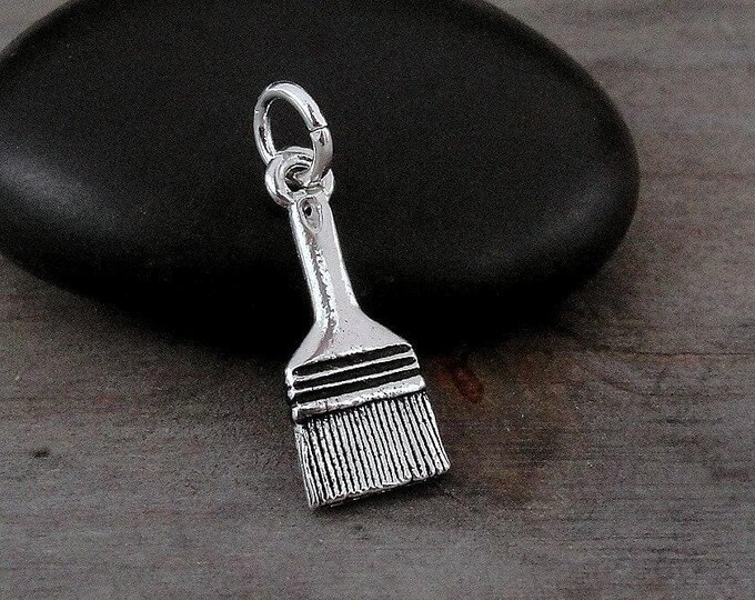 Paintbrush Charm - Silver Plated Paint Brush Charm for Necklace or Bracelet