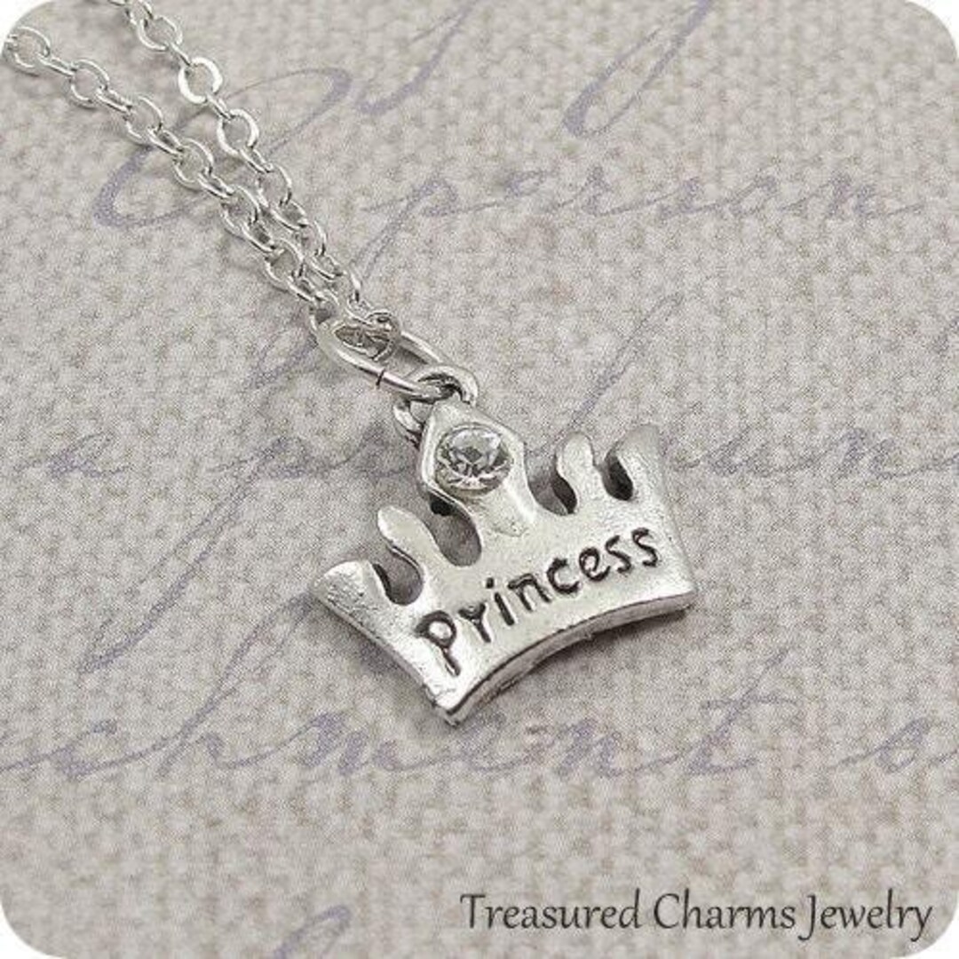 Princess Crown Tiara Necklace, Silver Plated Princess Tiara on a Silver ...