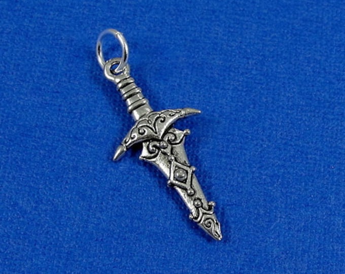 Excalibur Sword Charm - Silver Plated Excalibur Sword Charm for Necklace or Bracelet