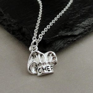 Chef Hat Necklace, Silver Plated Chef Hat Charm, Chef Necklace, Chef Charm, Baker's Necklace, Culinary School Gift, Gift for Chef