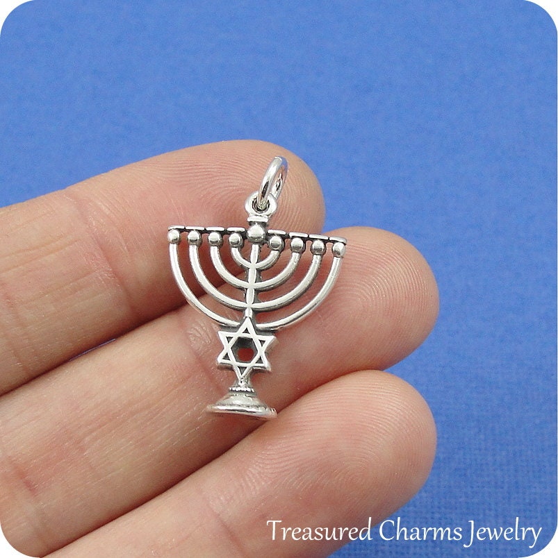 Sterling Silver Menorah Charm Menorah Pendant Bracelet Etsy