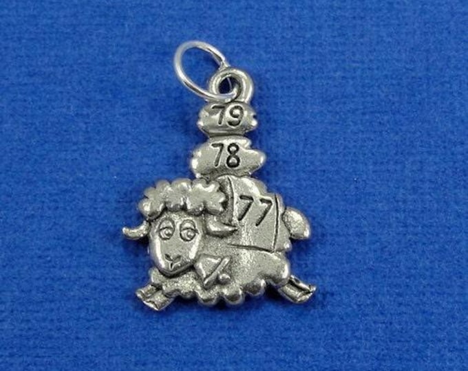 Counting Sheep Charm - Silver Plated Counting Sheep Charm for Necklace or Bracelet