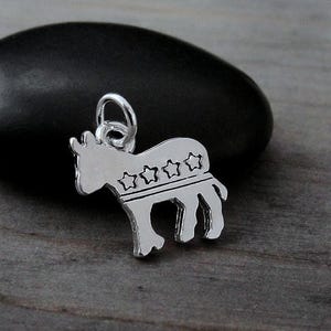Democrat Donkey Charm, Silver Democrat Charm for Necklace or Bracelet, Liberal Party Charm, Democrat Necklace, Democrat Gift Jewelry