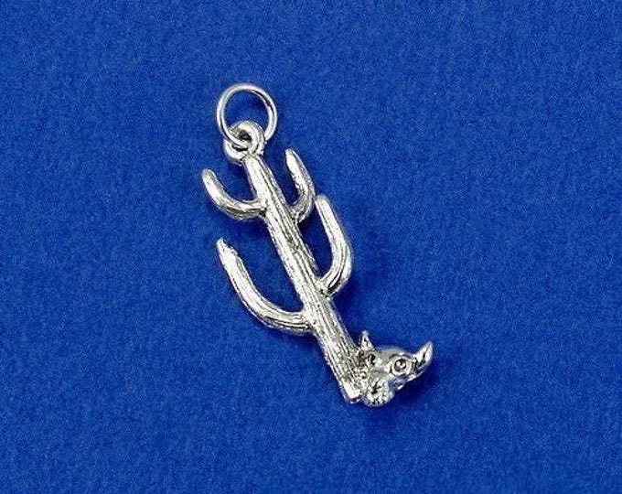 Cactus Charm - Silver Plated Saguaro Cactus Charm for Necklace or Bracelet