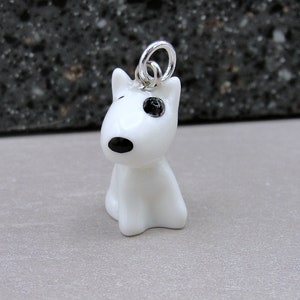 Bull Terrier Charm, 3D Bull Terrier Dog Charm, White Dog Charm, Spotted Dog Charm, Pit Bull Charm, Necklace Charm, Dog Lover Gift