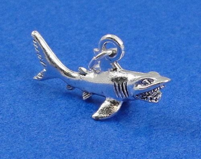 Shark Charm - Silver Plated Shark Charm for Necklace