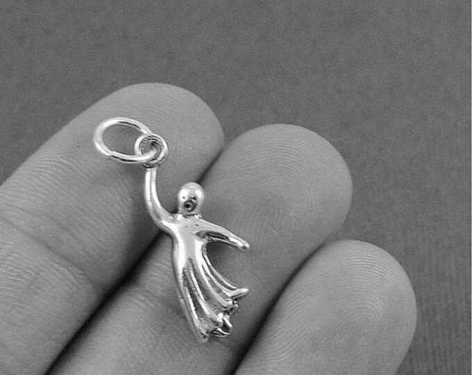 Ghost Charm - Sterling Silver Ghost Charm for Necklace or Bracelet