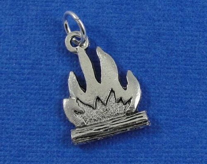 Campfire Charm - Silver Plated Nautical Camp Fire Charm for Necklace or Bracelet