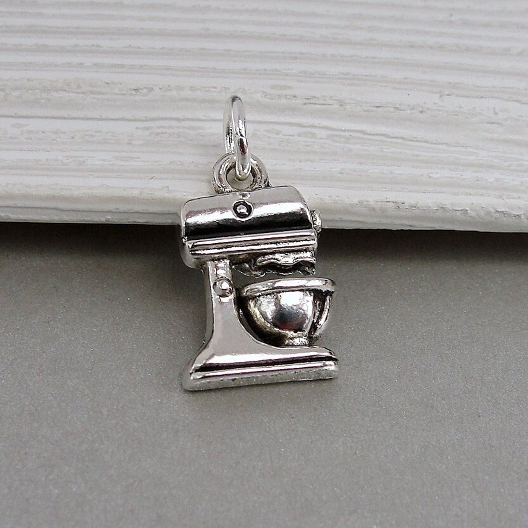 Silver Kitchen Mixer Charm, Baker Charm, Baking Charm, Baker Jewelry