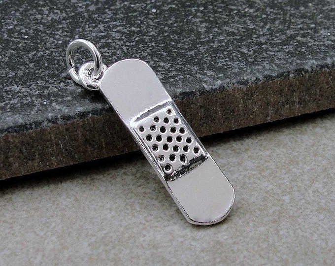 Bandage Charm, Silver Plated Bandage Charm for Necklace or Bracelet, Doctor Charm, Nurse Charm, Injury Charm, Medical Charm, Hospital Charm