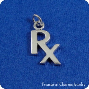 Sterling Silver Rx Pharmacist Symbol Charm – 925 Pendant, Unbranded