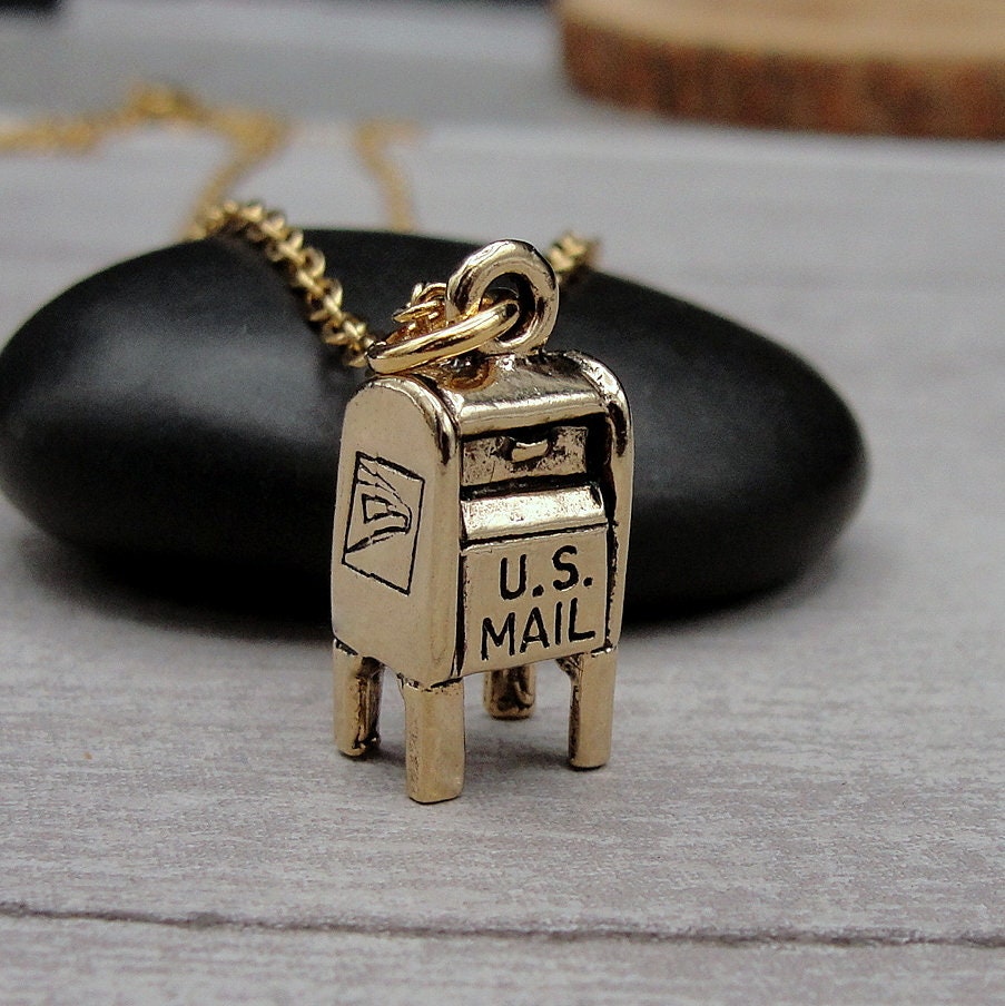 Mailbox US Mail Postal Charm Sterling Silver Mailbox US Mail Postal Charm Sterling Silver