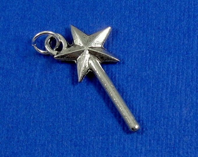 Magic Wand Charm - Silver Magic Wand Charm for Necklace or Bracelet