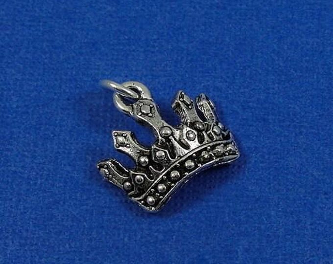 Royal Crown Charm - Silver Plated Royal Crown Charm for Necklace or Bracelet
