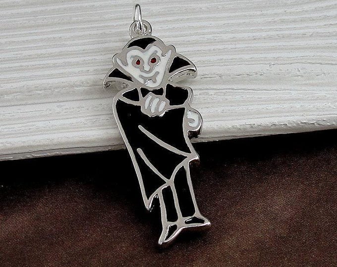 Count Dracula Charm, Vampire Necklace Charm, Vampire Bracelet Charm, Halloween Charm, Halloween Jewelry