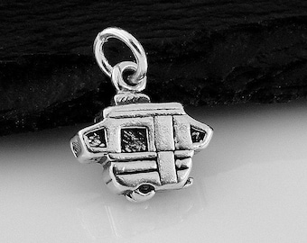 Pop Up Camper Charm, 925 Sterling Silver Tent Trailer Charm, Camper Pendant, Camping Charm, Travel Trailer Charm, Camper RV Charm Gift