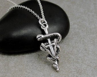 Vet TECH Necklace, 925 Sterling Silver Vet Tech Charm Necklace, Veterinary Technician Charm, Veterinary Assistant Necklace, Vet Tech Gift