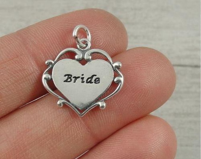 CLOSEOUT - Bride Charm - Sterling Silver Wedding Bride Charm for Necklace or Bracelet