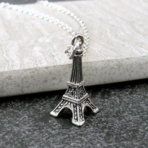 Eiffel Tower Necklace, Silver Plated Eiffel Tower Charm Necklace, France Necklace, Paris Necklace, Paris France Charm, Paris Themed Jewelry image 1