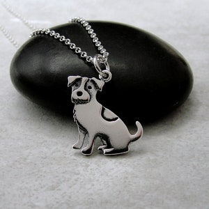 925 Sterling Silver Jack Russell Terrier Necklace, Jack Russell Charm Necklace, Puppy Dog Charm Necklace, Jack Russell Gift Jewelry