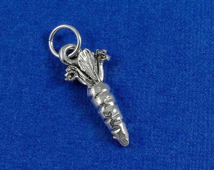 Carrot Charm - Silver Plated Carrot Charm for Necklace or Bracelet