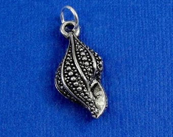 CLOSEOUT - Snail Shell Charm - Silver Snail Shell Charm for Necklace or Bracelet