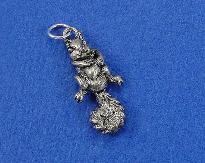 Squirrel Charm - Silver Plated Moveable Squirrel Charm for Necklace or Bracelet