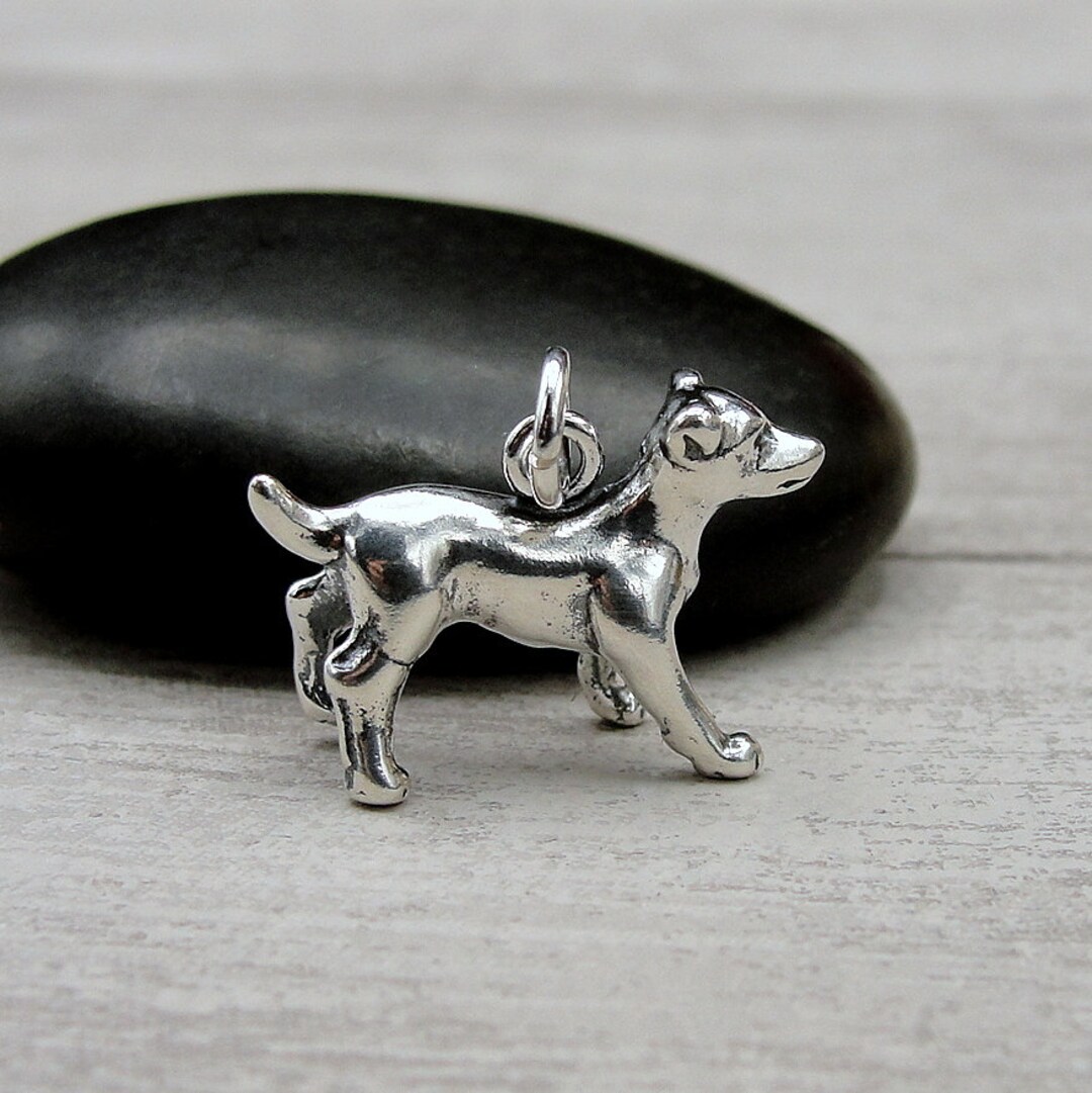 Jack Russell Terrier Charm, 925 Sterling Silver 3D Jack Russell Pendant