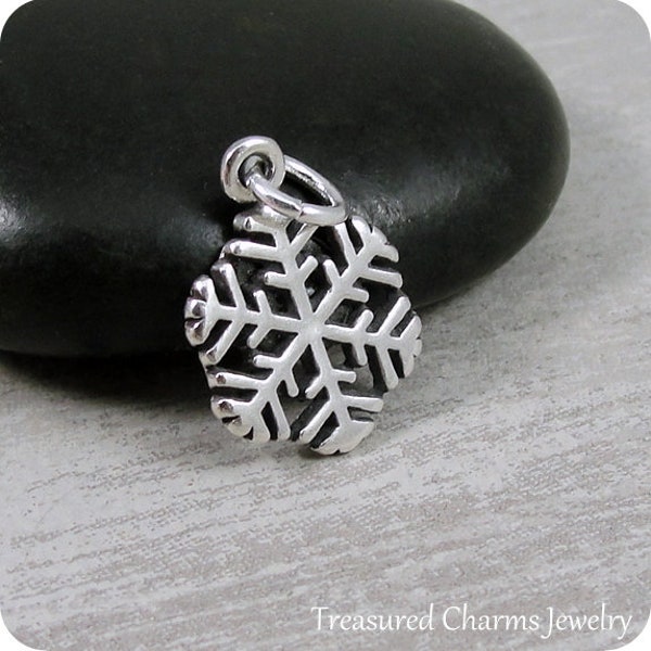 Snowflake Charm - Sterling Silver Snowflake Charm for Necklace or Bracelet