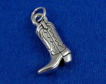 Cowboy Boot Charm - Silver Plated Cowboy Boot Charm for Necklace or Bracelet