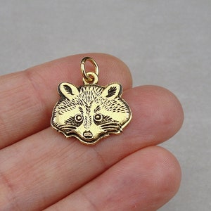 Raccoon Charm, Gold Raccoon Charm for Necklace or Bracelet, Trash Panda Charm, Raccoon Pendant, Raccoon Themed Jewelry, Raccoon Lover Gift