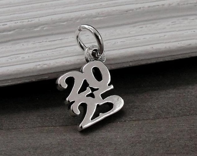 Sterling Silver 2025 Charm, 2025 Year Pendant, 2025 Graduation Charm, Class of 2025 Charm, Necklace Charm, Bracelet Charm, Graduation Gift