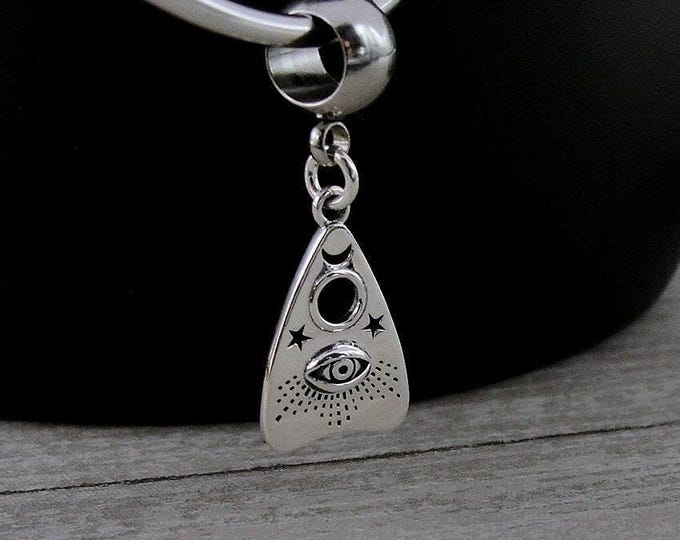 925 Sterling Silver Spirit Board Planchette Dangle Charm, Talking Board Charm, Spirit Board Charm, Bracelet Charm, Large Hole Bead