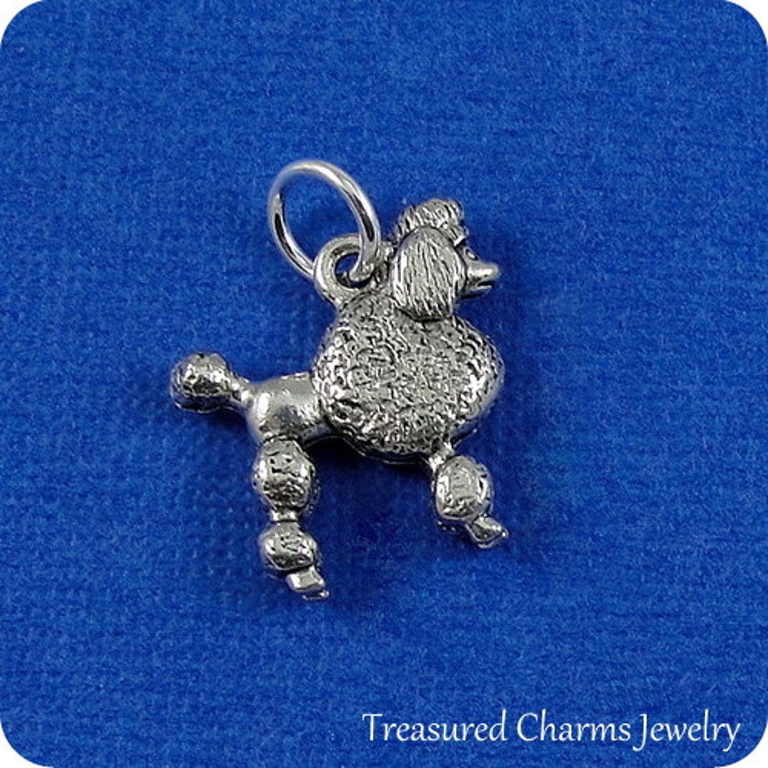 French Poodle Charm Silver Poodle Charm for Necklace or Etsy